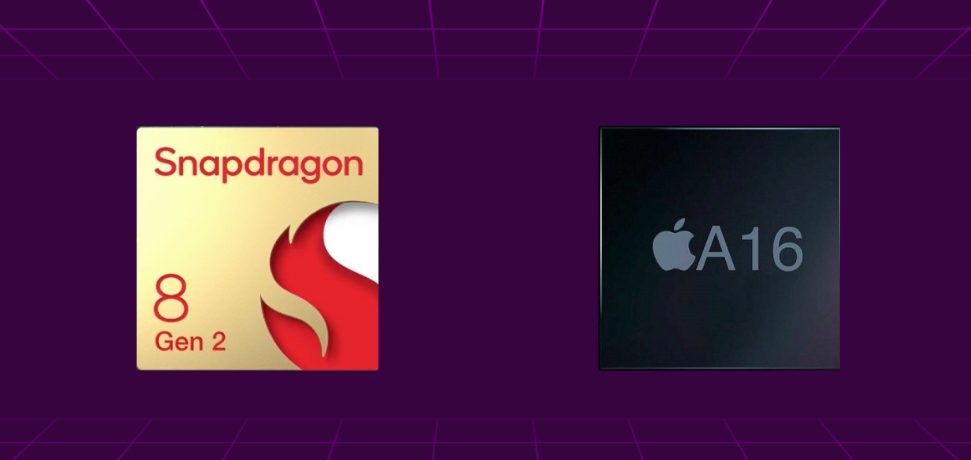 iPhone A16 Bionic and Galaxy Snapdragon 8 Gen 2 chips
